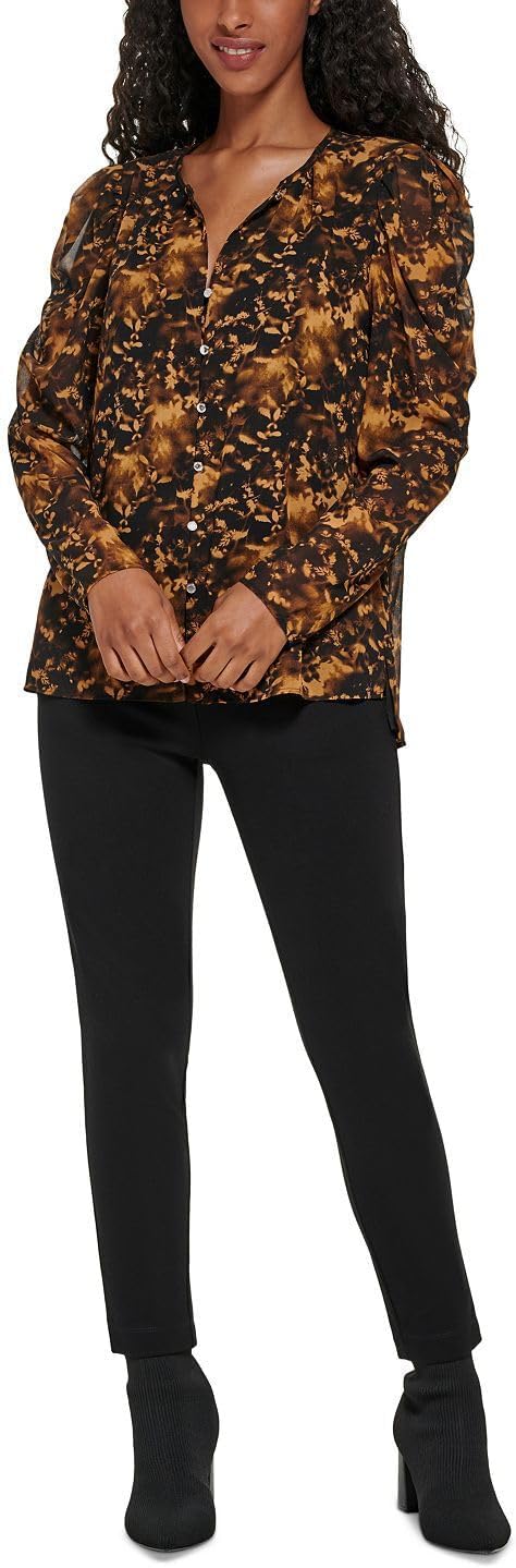 Calvin Klein Poof Shoulder с V-образным вырезом и пуговицами, Black/Multi
Calvin Klein Poof Shoulder с V-образным вырезом и пуговицами, Black/Multi