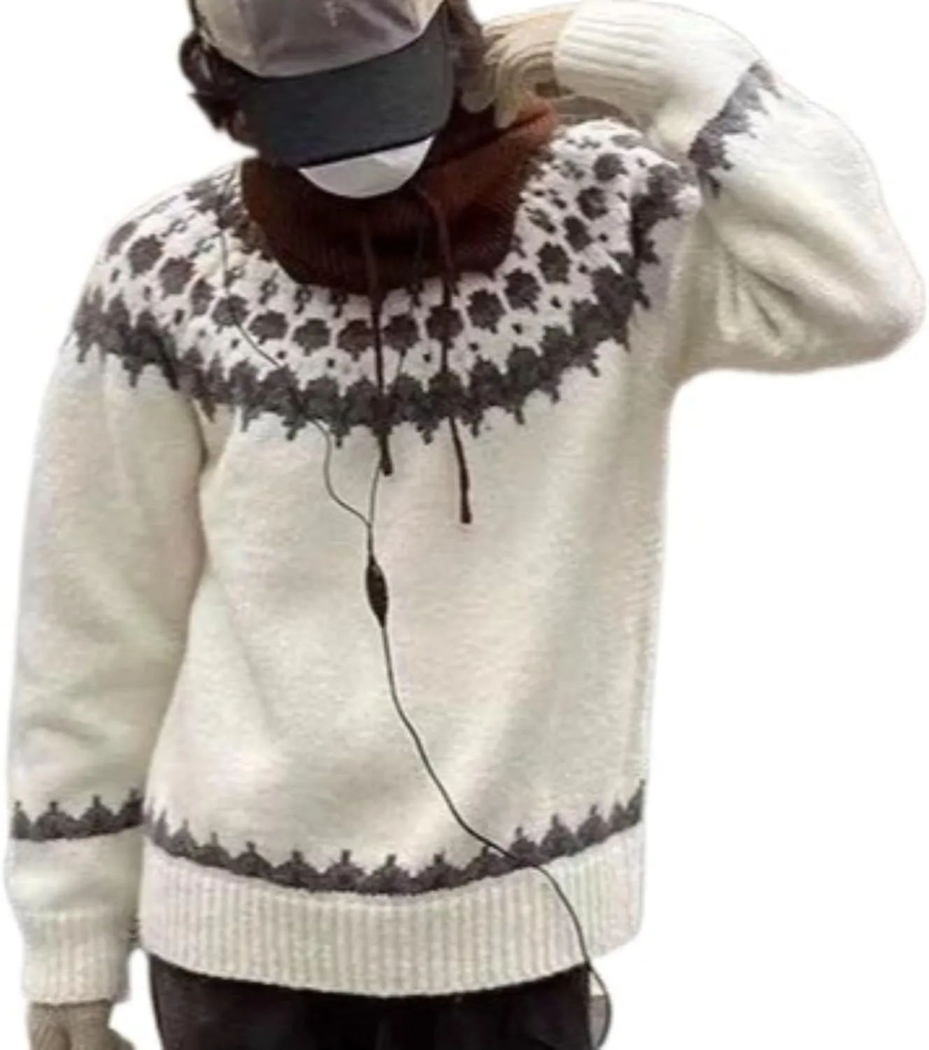 Винтажный свитер в стиле Fair Isle с круглым вырезом и длинными рукавами Zbaul
Винтажный свитер в стиле Fair Isle с круглым вырезом и длинными рукавами Zbaul