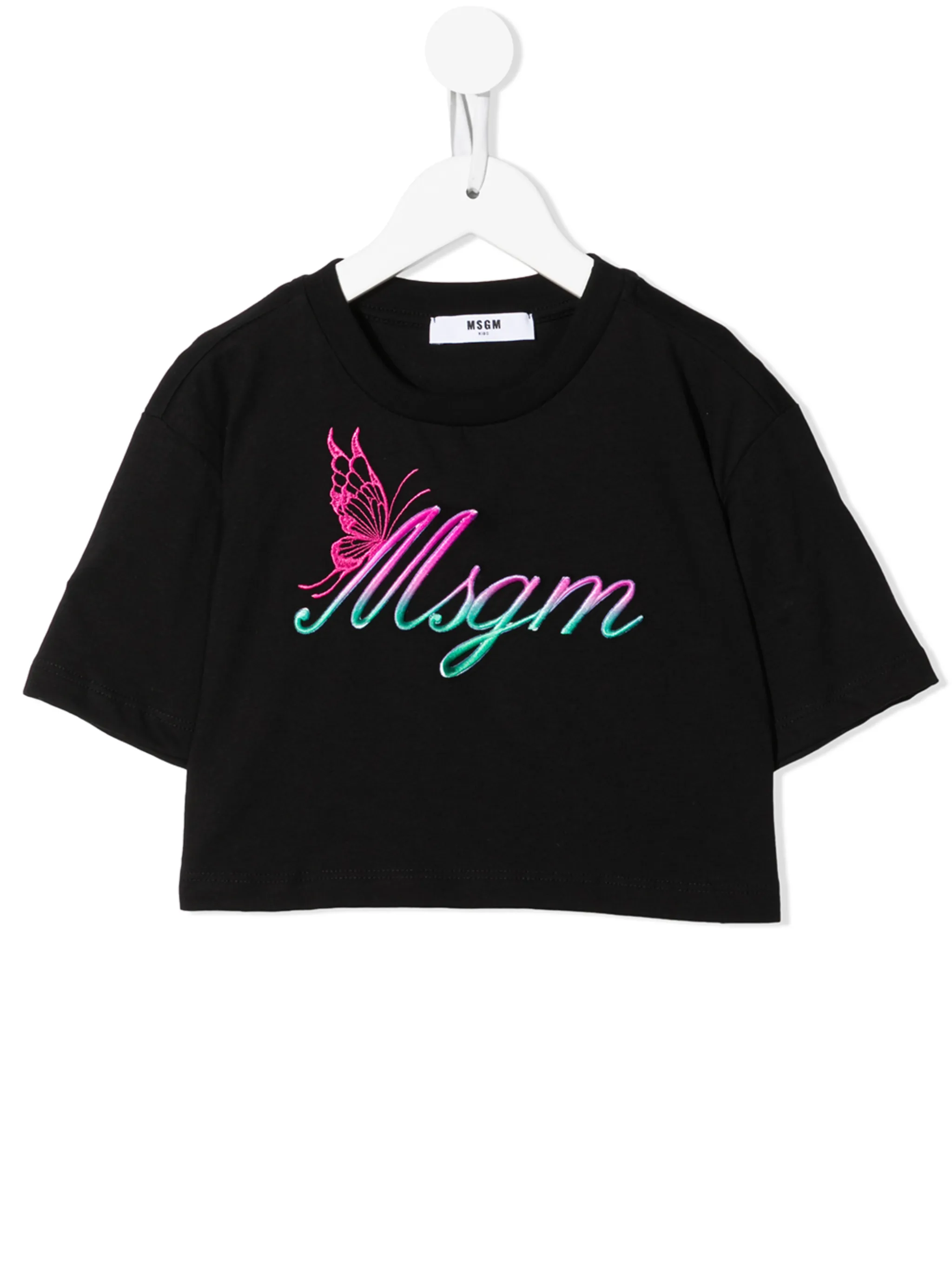 Укороченная футболка с логотипом Msgm Kids, черный
Укороченная футболка с логотипом Msgm Kids, черный