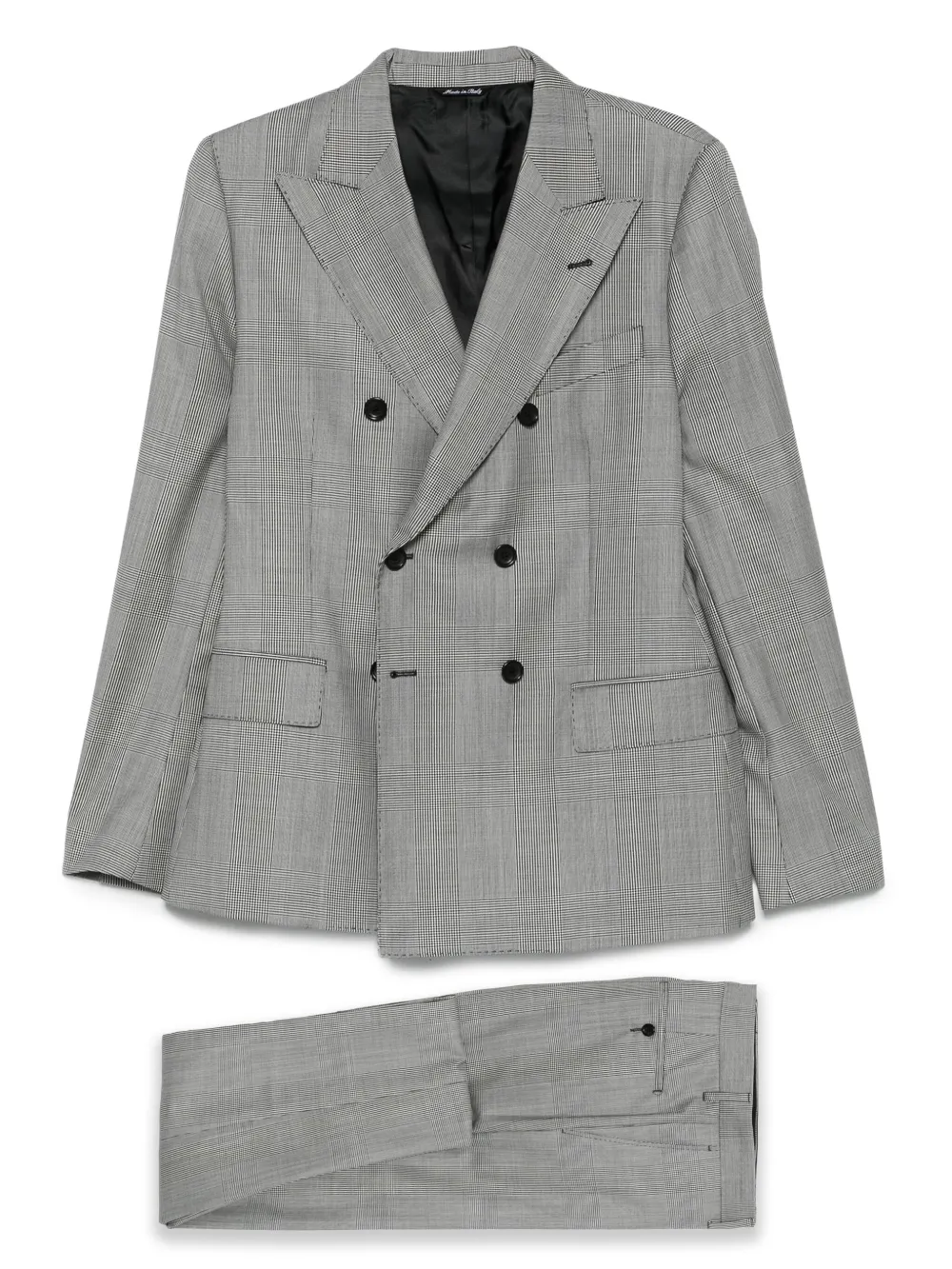 Клетчатый костюм с двубортным пиджаком Reveres 1949, серый
Клетчатый костюм с двубортным пиджаком Reveres 1949, серый