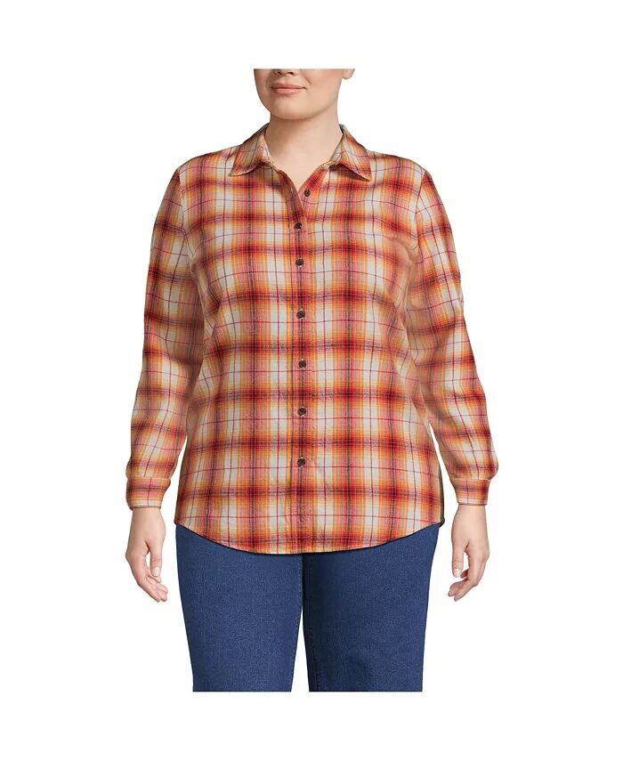 Фланелевая рубашка бойфренда больших размеров с длинным рукавом Lands' End, оранжевый
Фланелевая рубашка бойфренда больших размеров с длинным рукавом Lands' End, оранжевый