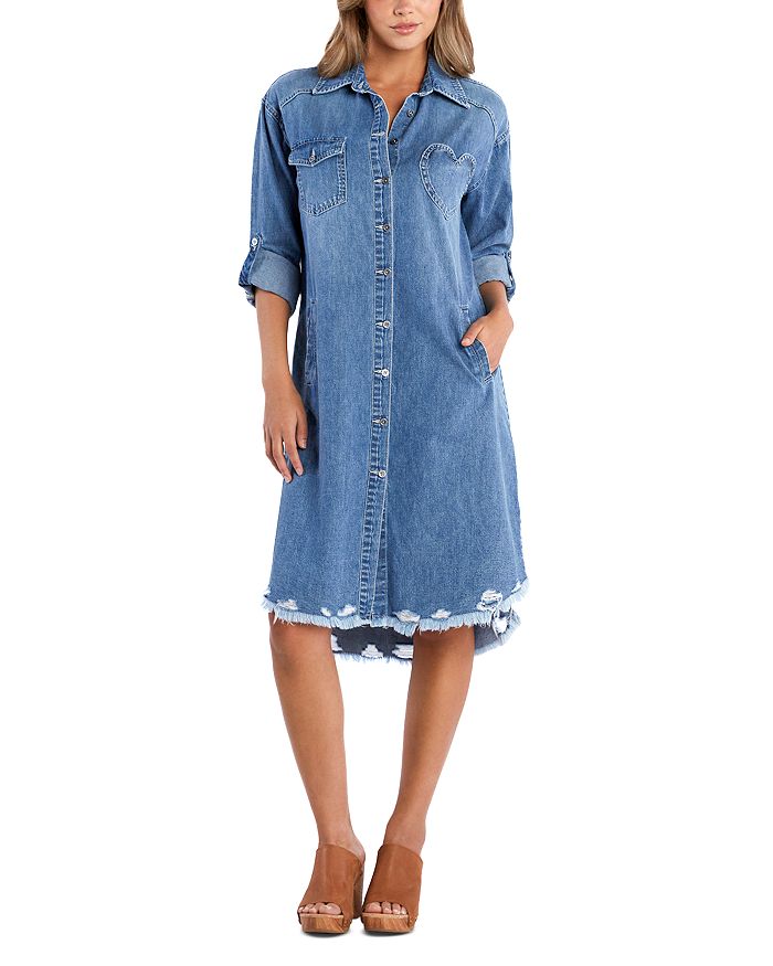 Джинсовое платье-рубашка с карманом в форме сердца Billy T, синий
Джинсовое платье-рубашка с карманом в форме сердца Billy T, синий