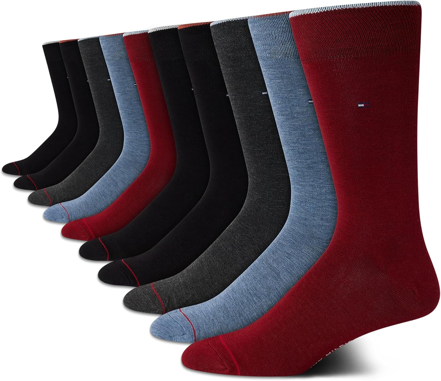 Мужские носки Tommy Hilfiger под повседневную одежду - 10 пар комфортных эластичных дышащих повседневных рабочих носков для мужчин (размеры: 7-12), Burgundy Assorted
Мужские носки Tommy Hilfiger под повседневную одежду - 10 пар комфортных эластичных дышащих повседневных рабочих носков для мужчин (размеры: 7-12), Burgundy Assorted