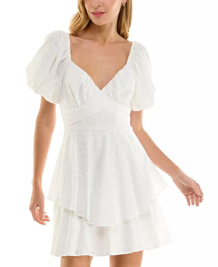 Платье для юниоров с вышитыми люверсами и рукавами-буфами Crystal Doll, белый
Платье для юниоров с вышитыми люверсами и рукавами-буфами Crystal Doll, белый