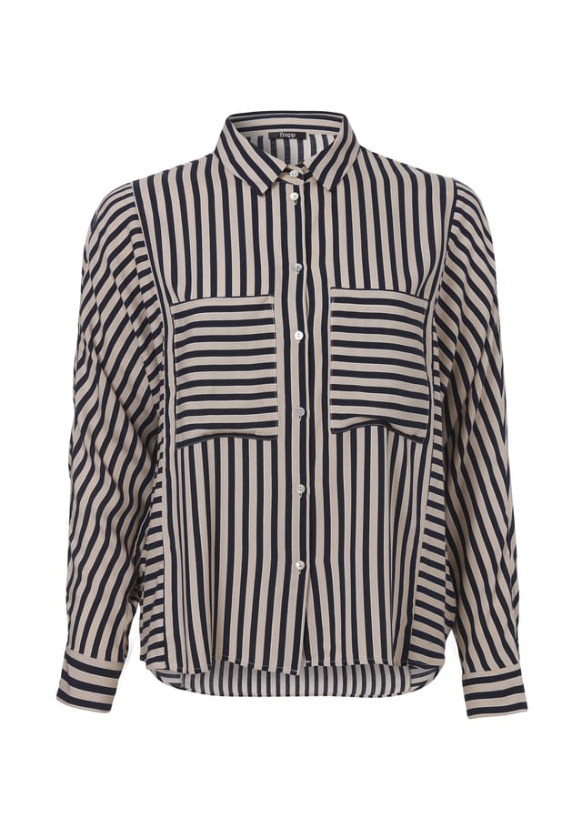 Блузка современная блузка с полосатым узором по всей поверхности Frapp, синий
Блузка современная блузка с полосатым узором по всей поверхности Frapp, синий