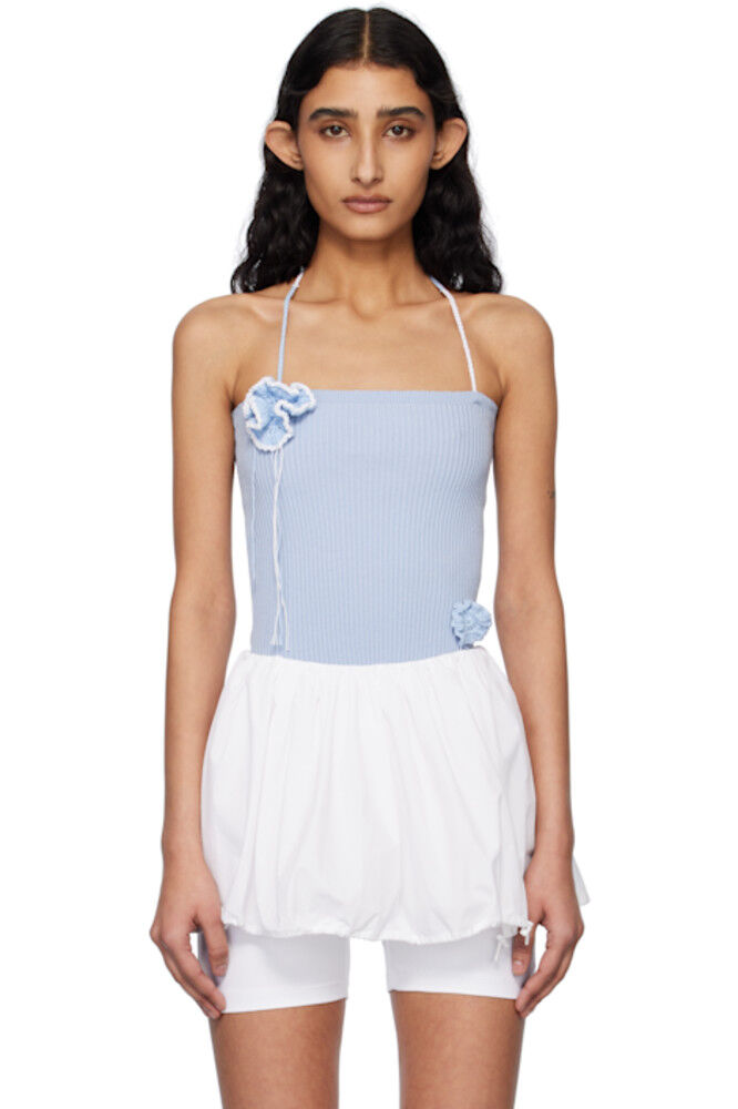 Синий вязаный крючком топ-труба Kijun
Синий вязаный крючком топ-труба Kijun