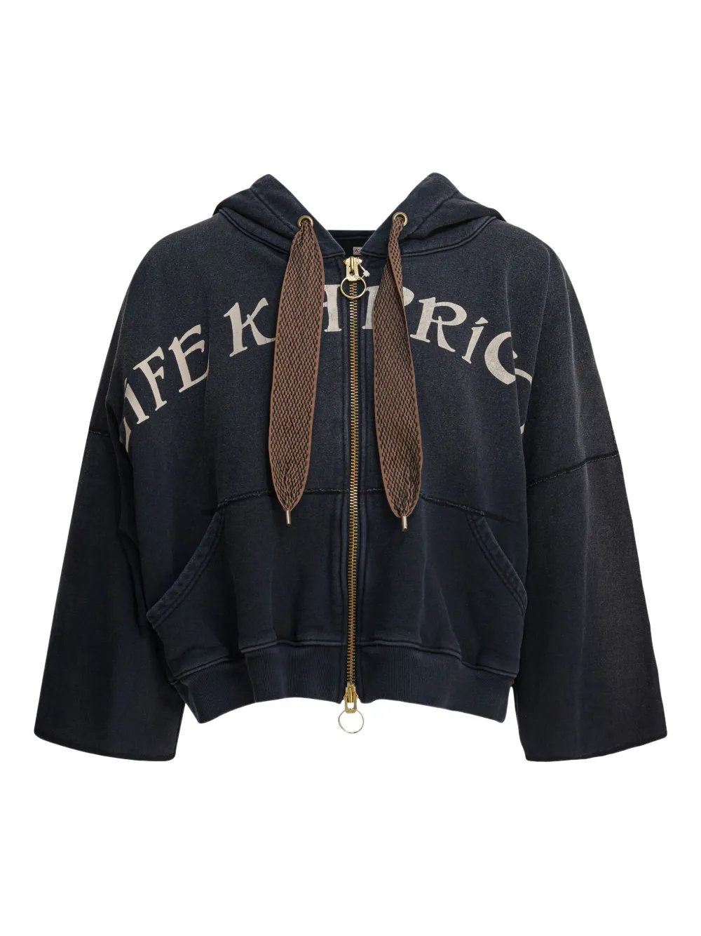 Худи на молнии с графичным принтом KAPITAL, черный
Худи на молнии с графичным принтом KAPITAL, черный