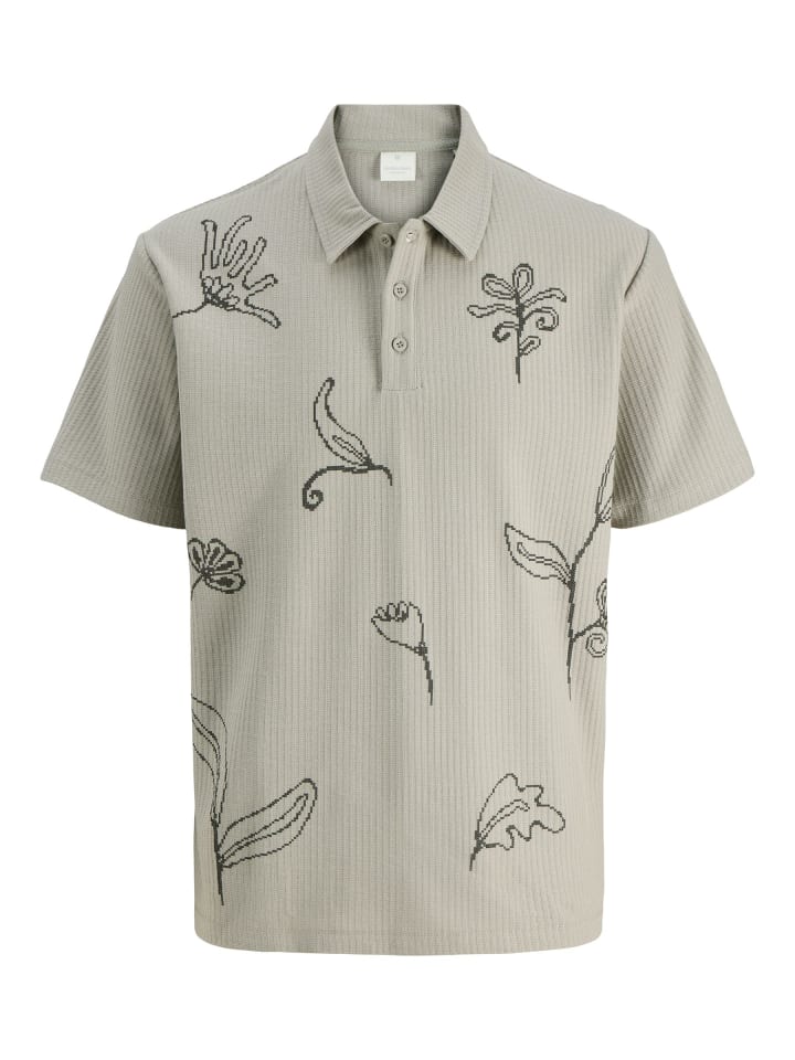 Рубашка-поло Jack & Jones, серый 
Рубашка-поло Jack & Jones, серый