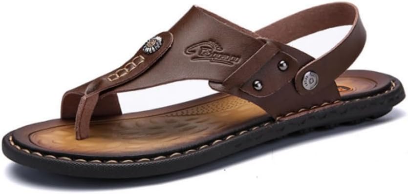 Мужские сандалии для дома и улицы, пляжные шлепанцы, мягкие летние повседневные вьетнамки из кожи, с застежкой «слип-он», двустороннее использование, спортивные шлепанцы с кольцом для пальца Tangdao, темно-коричневый
Мужские сандалии для дома и улицы, пляжные шлепанцы, мягкие летние повседневные вьетнамки из кожи, с застежкой «слип-он», двустороннее использование, спортивные шлепанцы с кольцом для пальца Tangdao, темно-коричневый