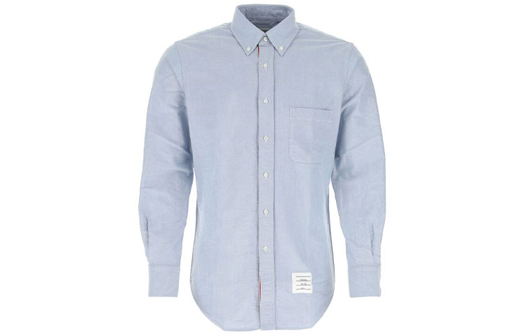 Оксфордская рубашка с воротником и пуговицами THOM BROWNE, Светло-голубая
Оксфордская рубашка с воротником и пуговицами THOM BROWNE, Светло-голубая