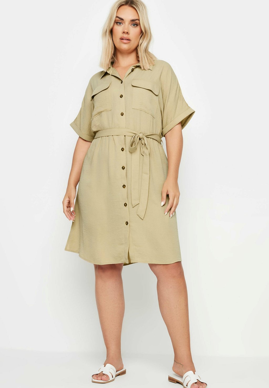Платье-рубашка Yours Clothing, бежевый
Платье-рубашка Yours Clothing, бежевый