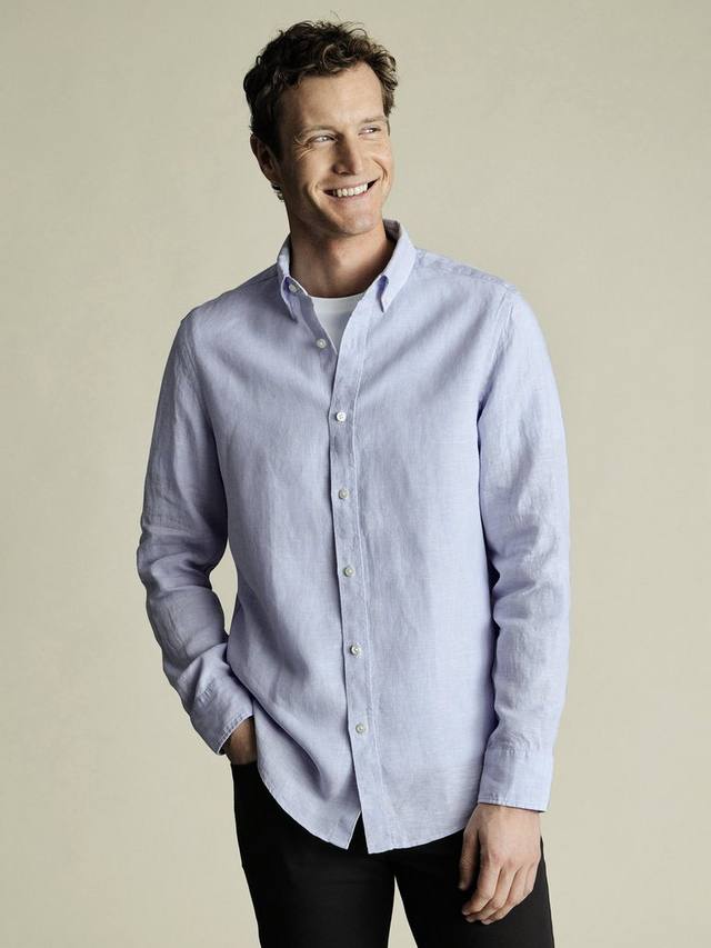 Свободная льняная рубашка slim fit Charles Tyrwhitt, Sky Blue
Свободная льняная рубашка slim fit Charles Tyrwhitt, Sky Blue