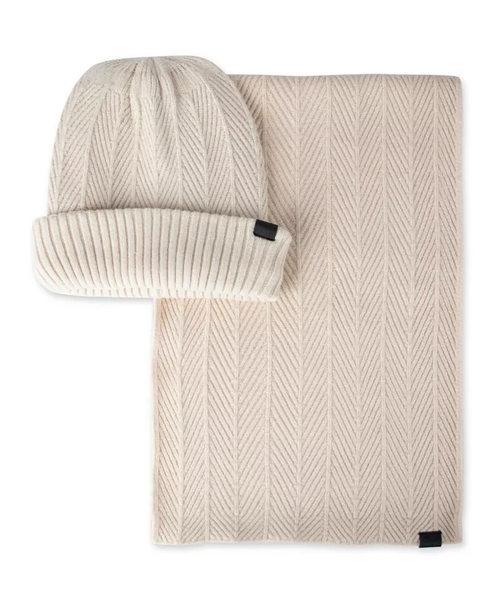 Мужской бокс-сет из двух предметов: шапка и шарф с узором «елочка» Kenneth Cole Reaction, белый
Мужской бокс-сет из двух предметов: шапка и шарф с узором «елочка» Kenneth Cole Reaction, белый