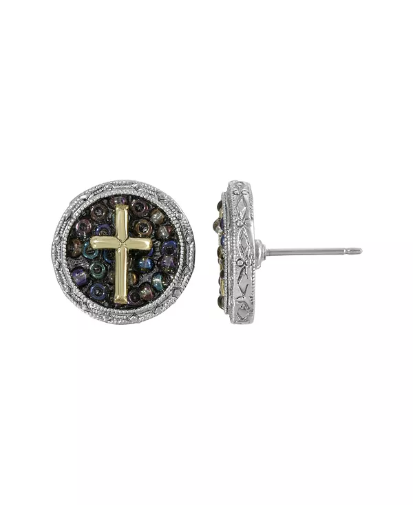 Серьги-Гвоздики с разноцветными бусинами серебристого тона в форме креста Symbols Of Faith, silver-tone
Серьги-Гвоздики с разноцветными бусинами серебристого тона в форме креста Symbols Of Faith, silver-tone