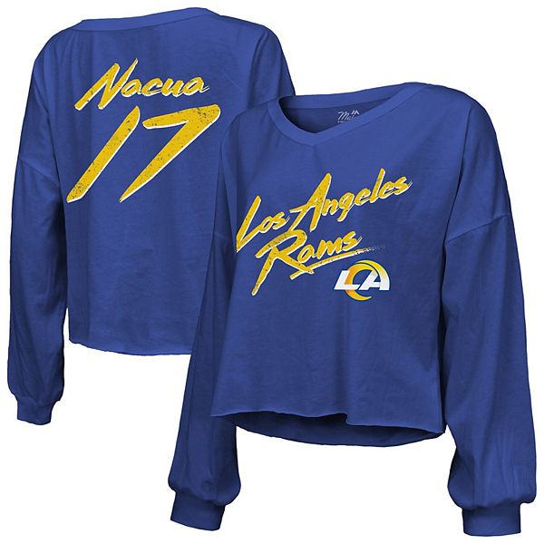 Женская футболка с v-образным вырезом и длинными рукавами puka nacua royal los angeles rams Majestic Threads
Женская футболка с v-образным вырезом и длинными рукавами puka nacua royal los angeles rams Majestic Threads