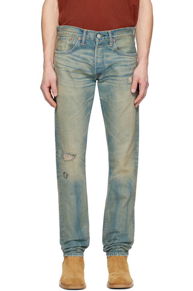 Rrl Синие узкие джинсы Ridgway с кромкой
Rrl Синие узкие джинсы Ridgway с кромкой