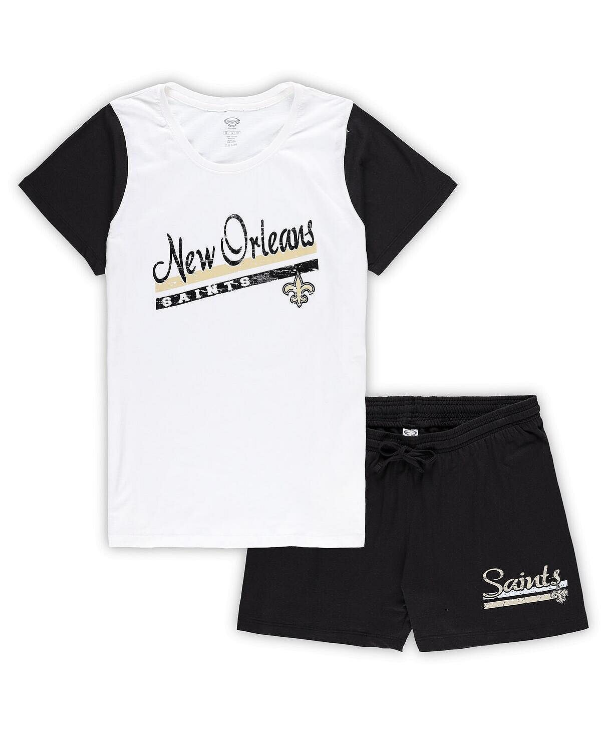 Женский белый и черный комплект для сна New Orleans Saints размера плюс с футболкой и шортами для даунфилда Concepts Sport
Женский белый и черный комплект для сна New Orleans Saints размера плюс с футболкой и шортами для даунфилда Concepts Sport