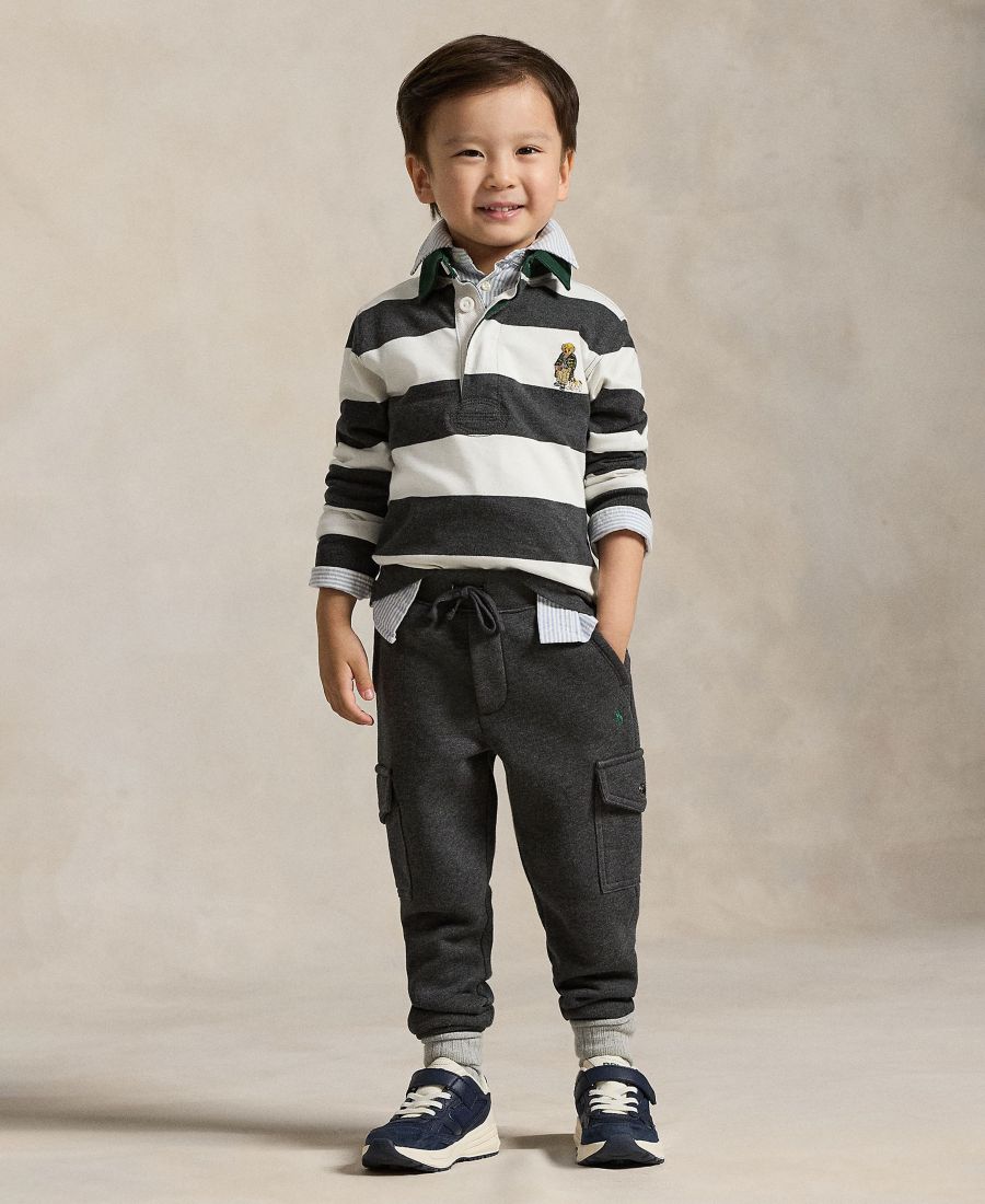 Детская футболка-поло с изображением медведя для регби, для малышей и маленьких мальчиков Polo Ralph Lauren, Windsor heather, trophy cream
Детская футболка-поло с изображением медведя для регби, для малышей и маленьких мальчиков Polo Ralph Lauren, Windsor heather, trophy cream