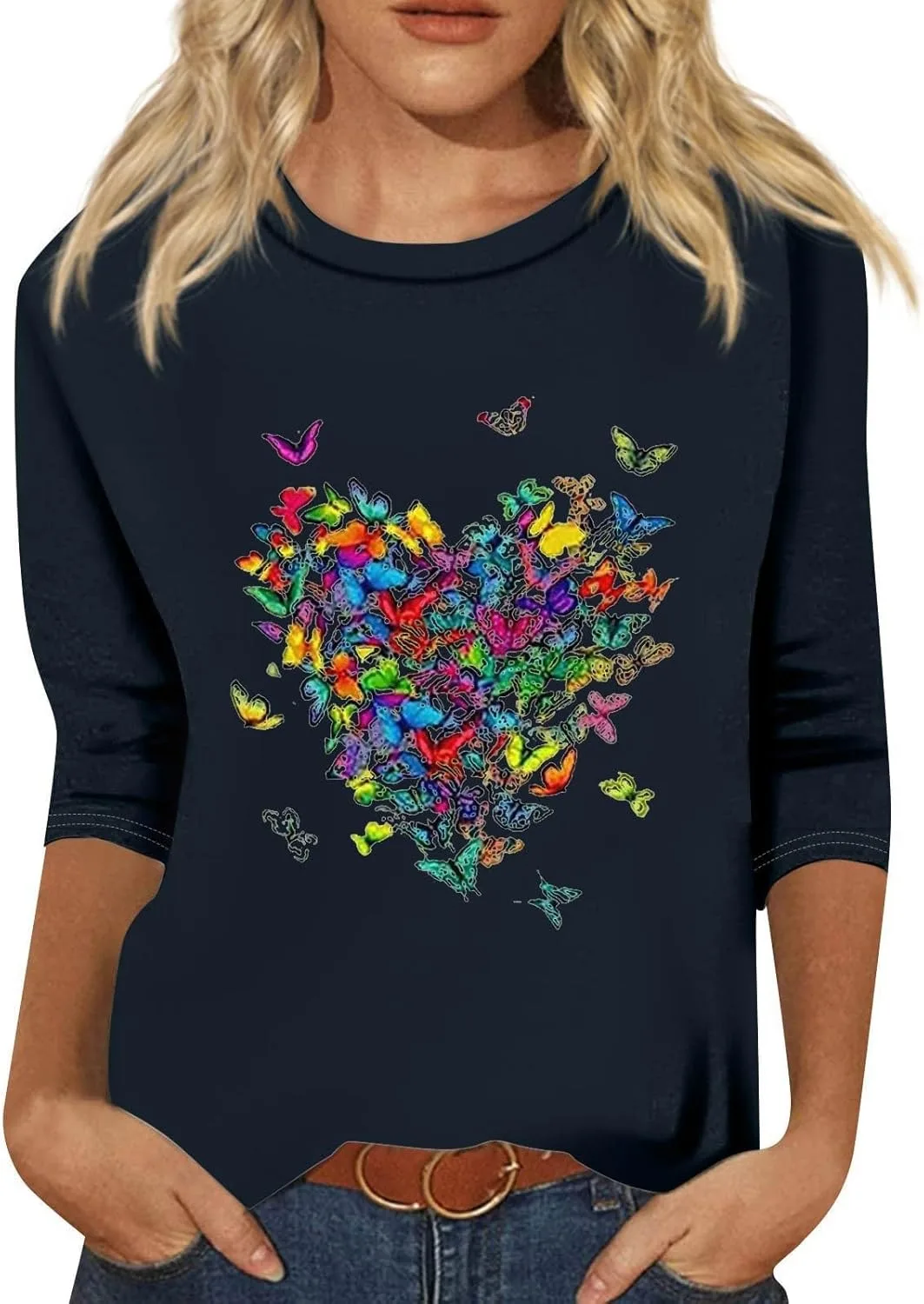 Летний топ для женщин с 3/4 рукавом и принтом FQZWONG
Летний топ для женщин с 3/4 рукавом и принтом FQZWONG