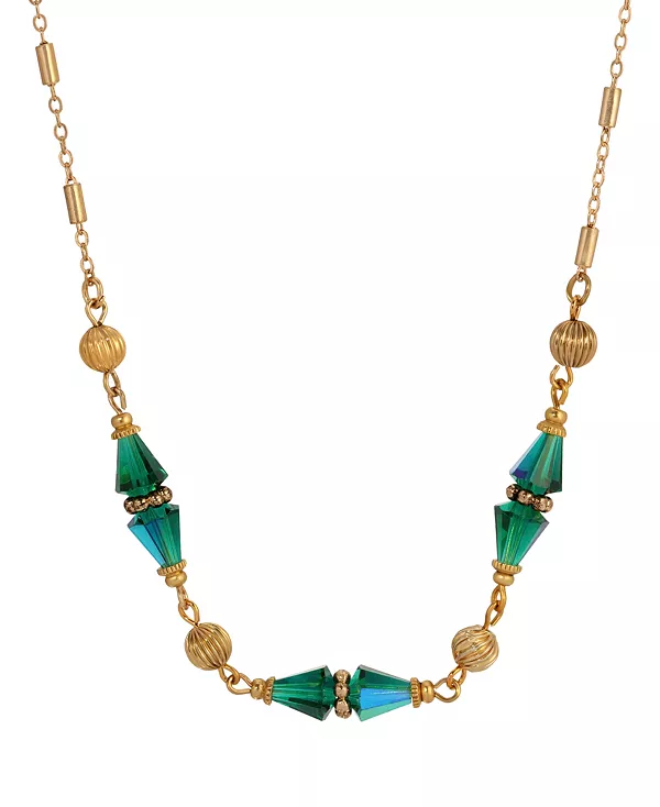 Ожерелье-Воротник из золотистых бусин 2028, green
Ожерелье-Воротник из золотистых бусин 2028, green