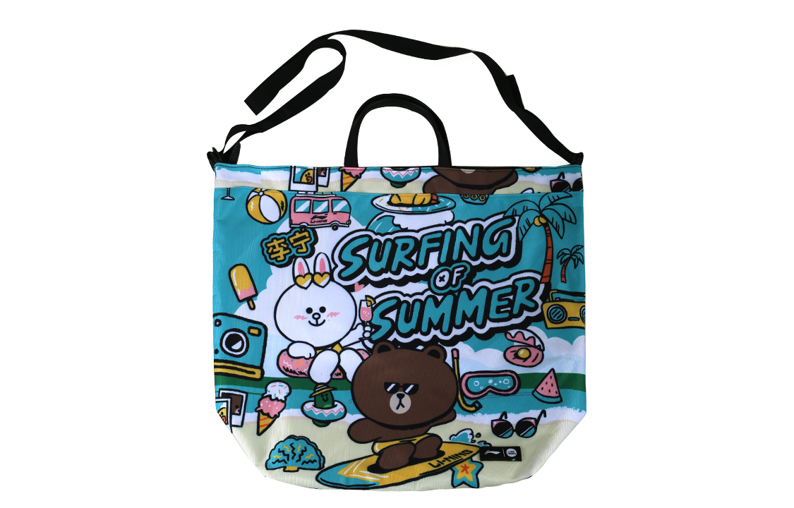 Лининг Тканевая сумка обычная унисекс синий принт 
Лининг Тканевая сумка обычная унисекс синий принт