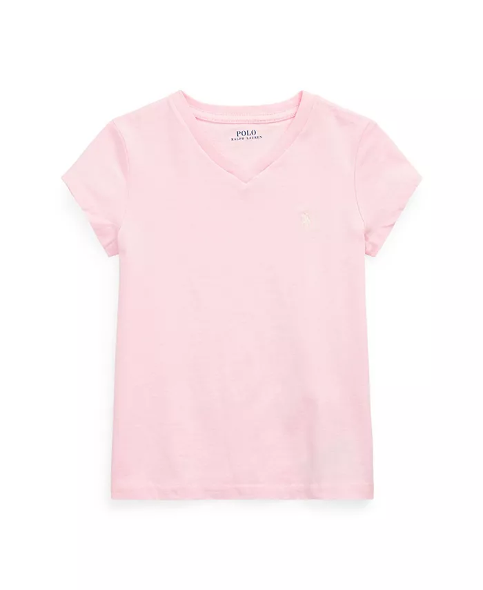 Футболка с V-образным вырезом и короткими рукавами для девочек и малышек из хлопкового джерси Polo Ralph Lauren, розовый
Футболка с V-образным вырезом и короткими рукавами для девочек и малышек из хлопкового джерси Polo Ralph Lauren, розовый