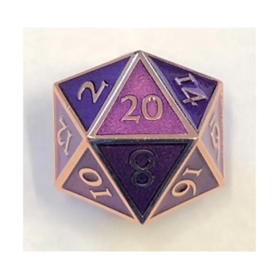 Giant d20 — медь с фиолетовой эмалью, Dwarven Metal Dice
Giant d20 — медь с фиолетовой эмалью, Dwarven Metal Dice