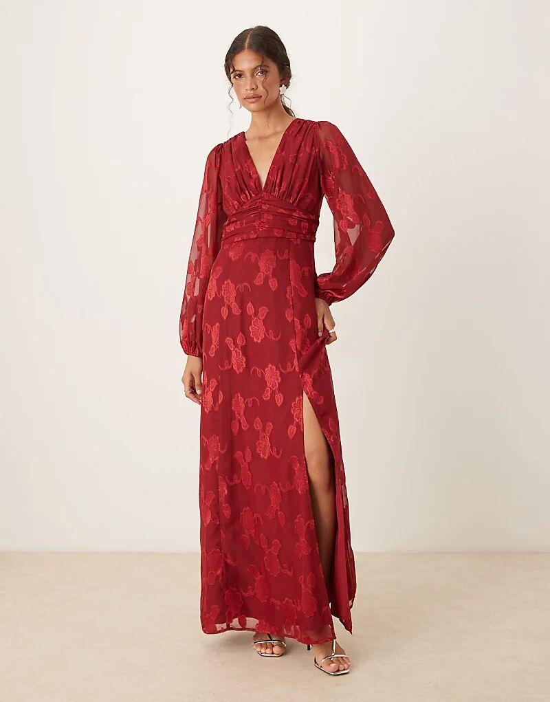 Платье макси Maya Floral с жаккардовым принтом и рукавами-блузонами, темно-красного цвета
Платье макси Maya Floral с жаккардовым принтом и рукавами-блузонами, темно-красного цвета