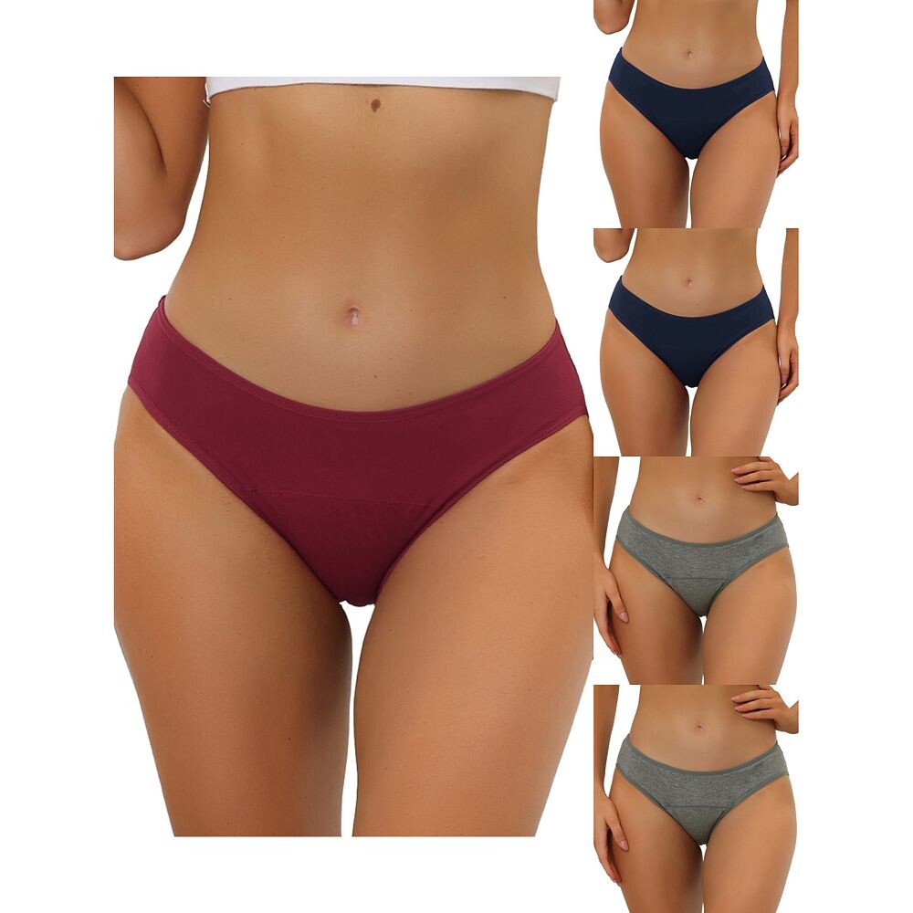 5 упаковок женского нижнего белья, хипстерские трусики со средней талией, доступны в размерах больших размеров ALLEGRA K, цвет Gray Blue Burgundy
5 упаковок женского нижнего белья, хипстерские трусики со средней талией, доступны в размерах больших размеров ALLEGRA K, цвет Gray Blue Burgundy