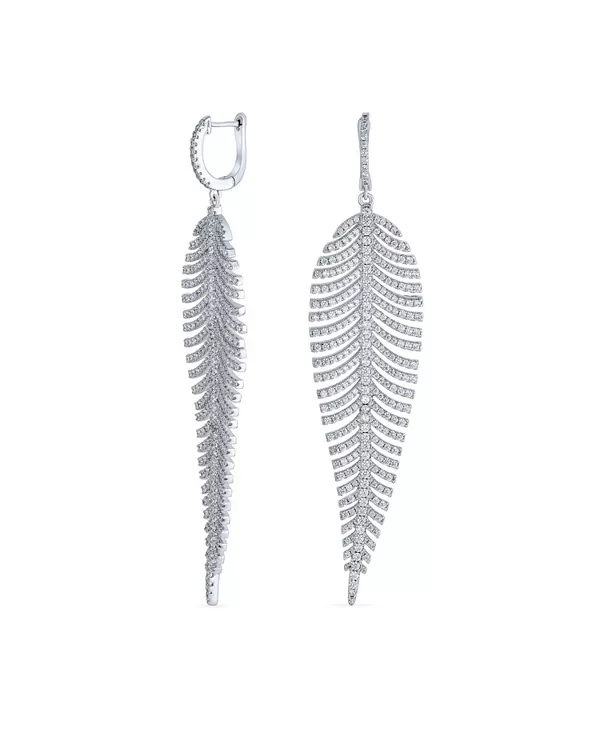 Современные серьги-люстры с крупными, длинными, линейными листьями и кубическими циркониями в форме паве, с родиевым покрытием Bling Jewelry, clear
Современные серьги-люстры с крупными, длинными, линейными листьями и кубическими циркониями в форме паве, с родиевым покрытием Bling Jewelry, clear