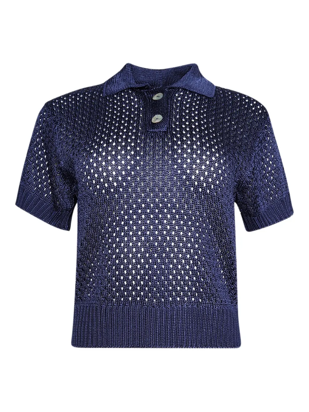 Ажурный трикотажный топ-поло Calle Del Mar, синий
Ажурный трикотажный топ-поло Calle Del Mar, синий