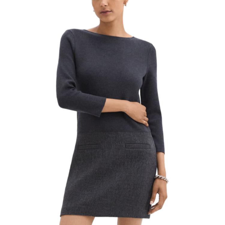 THEORY Женское платье с длинными рукавами темно-серого цвета
THEORY Женское платье с длинными рукавами темно-серого цвета