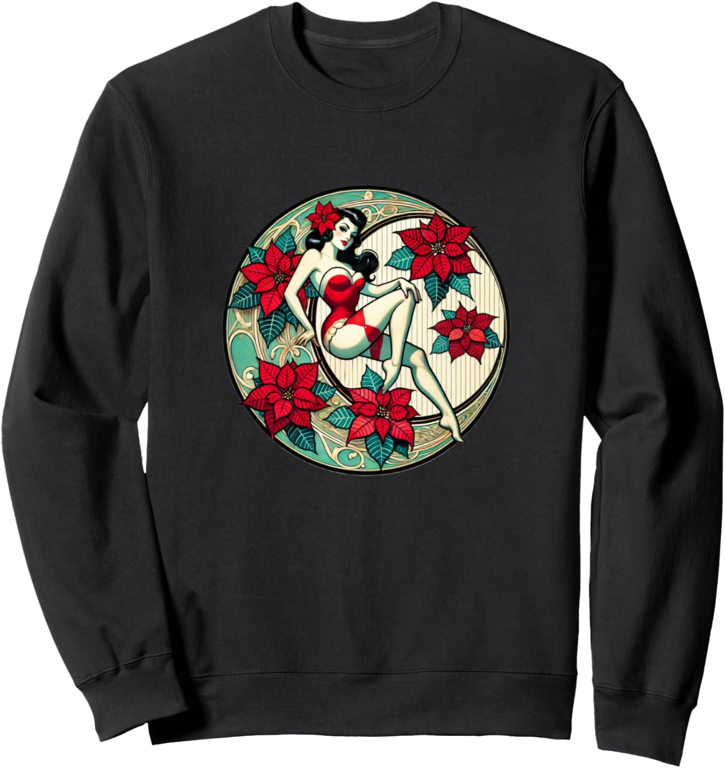 Рождественская пуансеттия, пин-ап, арт-нуво, сексуальная пин-ап девушка, толстовка Yule Pinups Lovers Snugg, черный
Рождественская пуансеттия, пин-ап, арт-нуво, сексуальная пин-ап девушка, толстовка Yule Pinups Lovers Snugg, черный