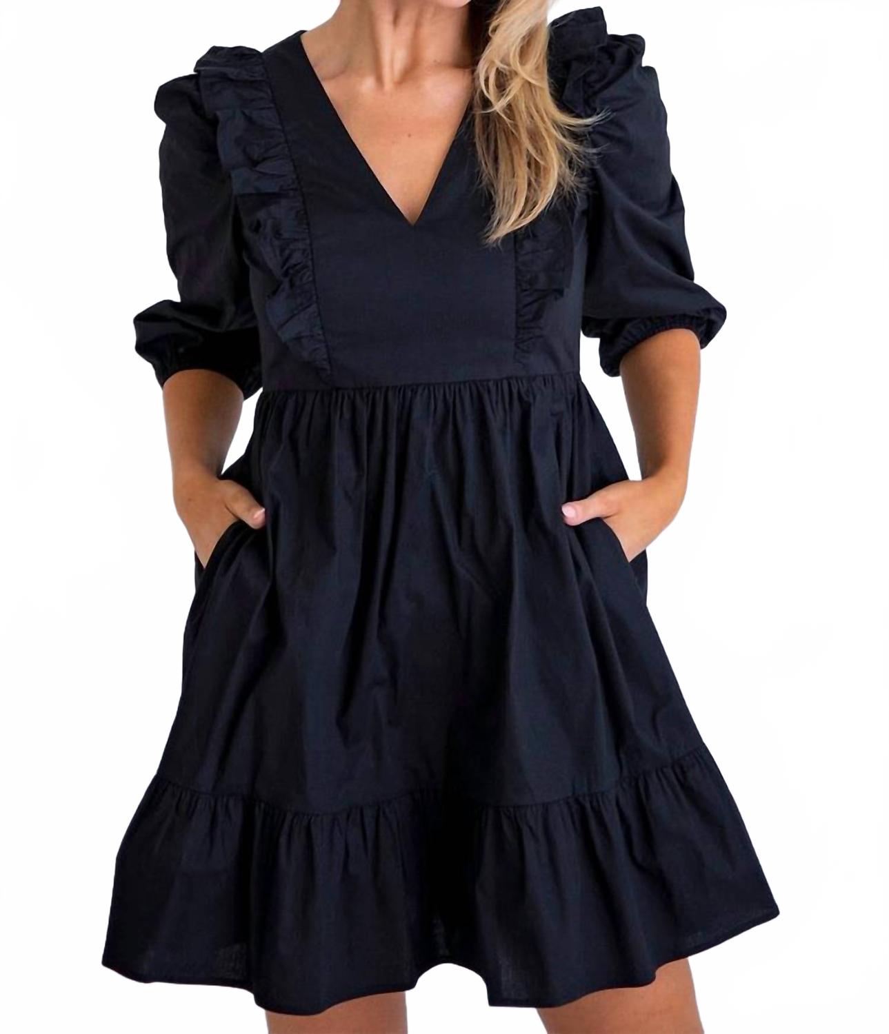 Черное платье с карманами и рукавами из поплина Karlie
Черное платье с карманами и рукавами из поплина Karlie