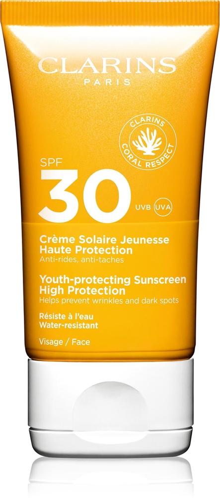 Солнцезащитный крем для лица Youth-Protection с высокой степенью защиты SPF 30 Clarins, 50 мл
Солнцезащитный крем для лица Youth-Protection с высокой степенью защиты SPF 30 Clarins, 50 мл