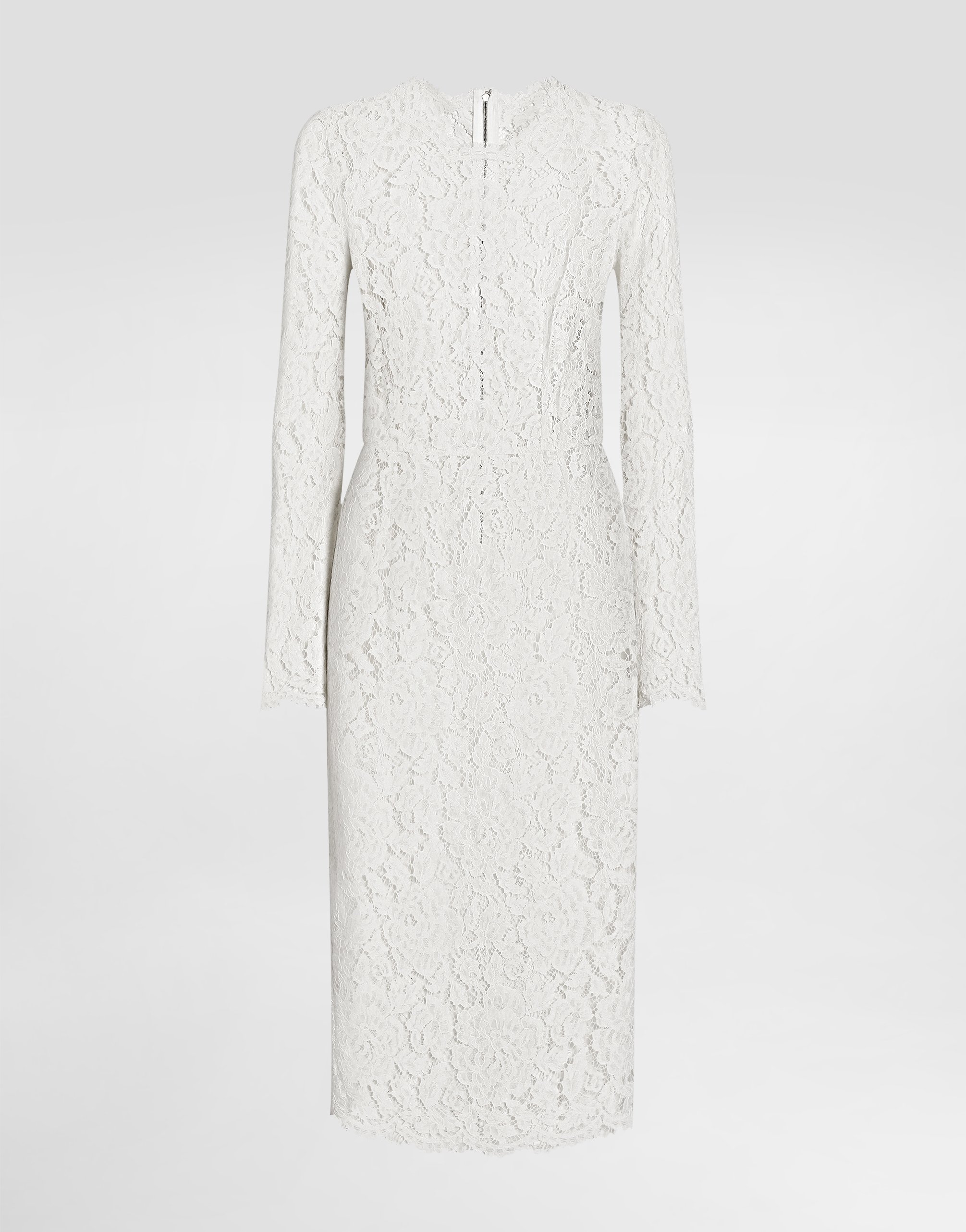 Платье из эластичного кружева с брендом и длинными рукавами Dolce & Gabbana, белый
Платье из эластичного кружева с брендом и длинными рукавами Dolce & Gabbana, белый