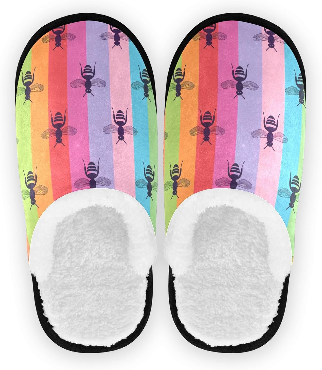 Мягкие плюшевые тапочки FENOCHE с радужными полосками для женщин и мужчин, теплые, удобные, для путешествий и спа, нескользящие домашние тапочки, Multicolor
Мягкие плюшевые тапочки FENOCHE с радужными полосками для женщин и мужчин, теплые, удобные, для путешествий и спа, нескользящие домашние тапочки, Multicolor