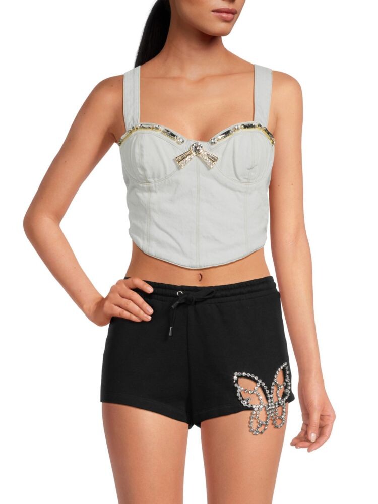 Укороченный топ из денима с корсетом и декором Area, цвет Pale Blue
Укороченный топ из денима с корсетом и декором Area, цвет Pale Blue