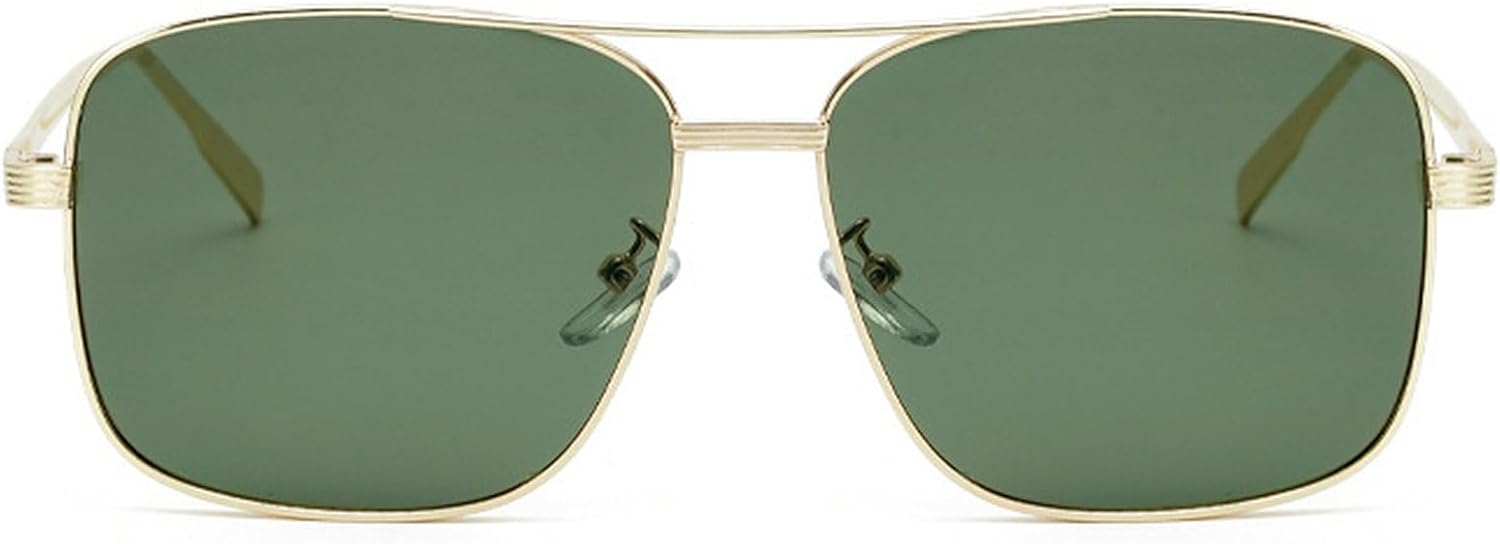 Ретро-солнцезащитные очки большого квадратного размера для женщин и мужчин, винтажные солнцезащитные очки в металлической оправе с двойной перемычкой, унисекс, модные mincl, Green
Ретро-солнцезащитные очки большого квадратного размера для женщин и мужчин, винтажные солнцезащитные очки в металлической оправе с двойной перемычкой, унисекс, модные mincl, Green