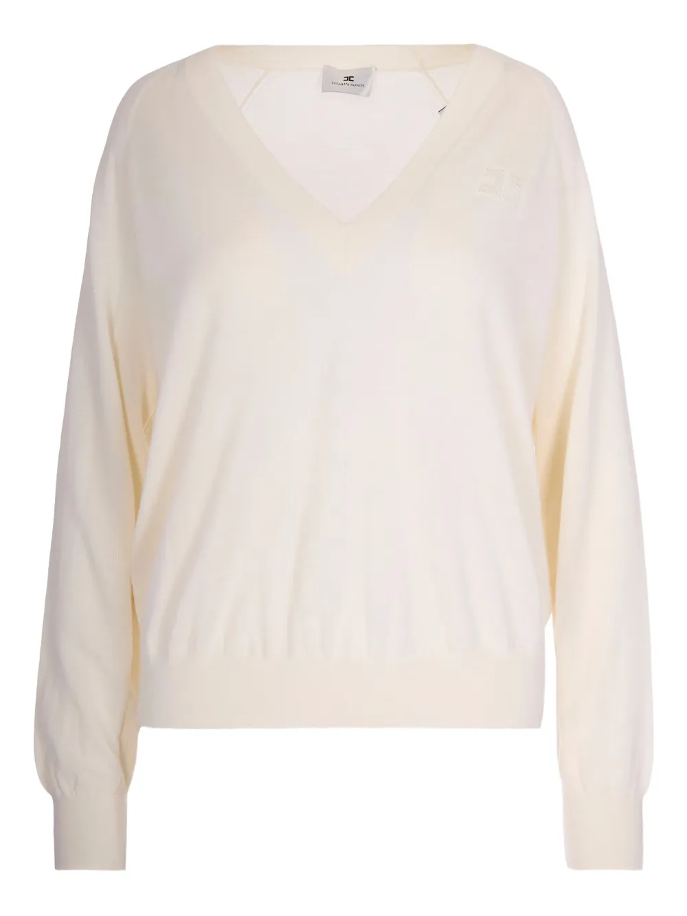 Джемпер с V-образным вырезом Elisabetta Franchi, белый
Джемпер с V-образным вырезом Elisabetta Franchi, белый