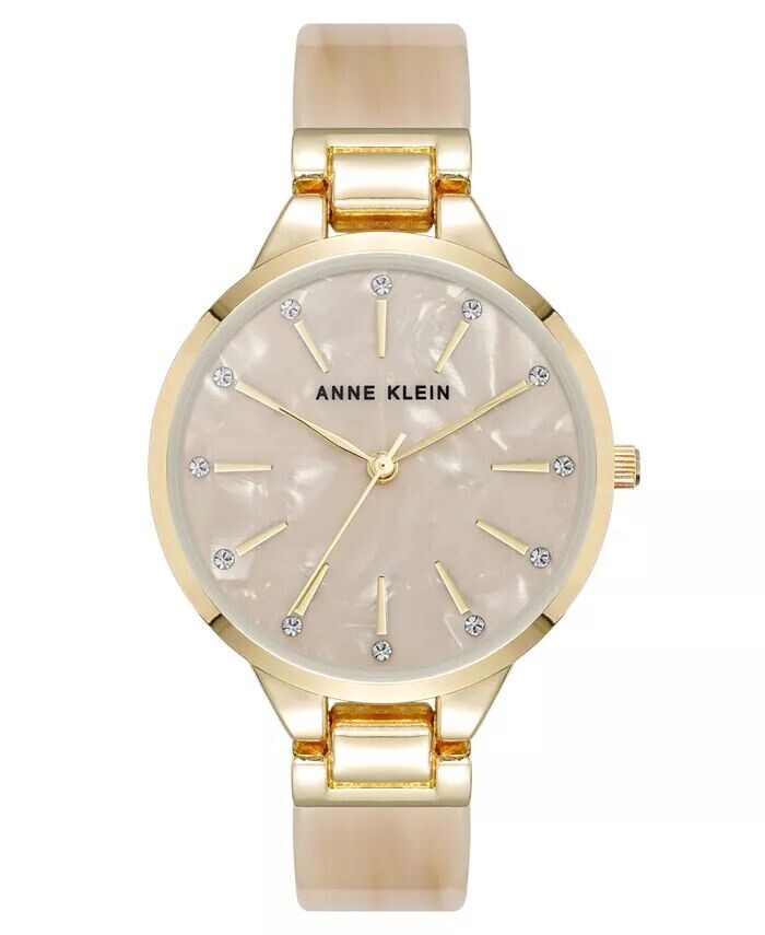 Женские кварцевые часы-бойфренды из желто-коричневого ацетата и золотистого металлического сплава, 35,5 мм Anne Klein, золото
Женские кварцевые часы-бойфренды из желто-коричневого ацетата и золотистого металлического сплава, 35,5 мм Anne Klein, золото