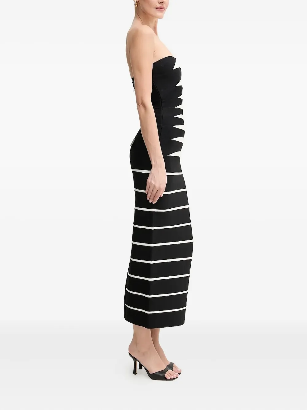 Полосатое платье миди без бретелей Hervé Léger, черный
Полосатое платье миди без бретелей Hervé Léger, черный