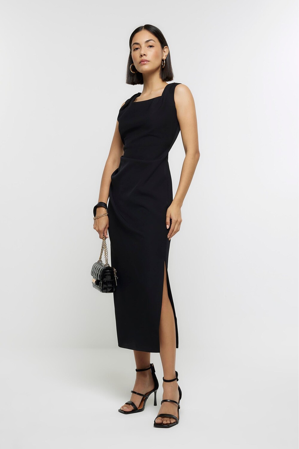 Облегающее платье с рюшами River Island, черный
Облегающее платье с рюшами River Island, черный