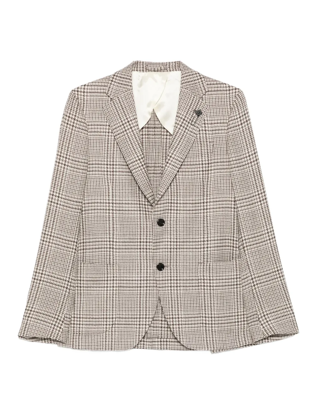 Клетчатый шерстяной жакет Lardini, нейтральный
Клетчатый шерстяной жакет Lardini, нейтральный