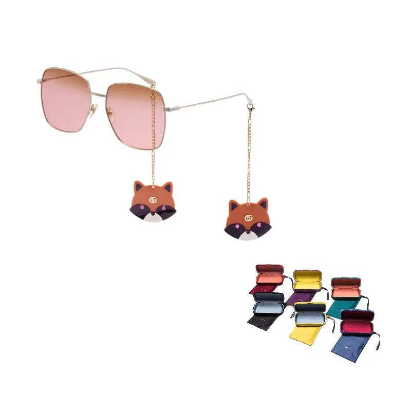 Очки солнцезащитные женские Gucci с подвесками в виде лисиц, золотой / розовый
Очки солнцезащитные женские Gucci с подвесками в виде лисиц, золотой / розовый