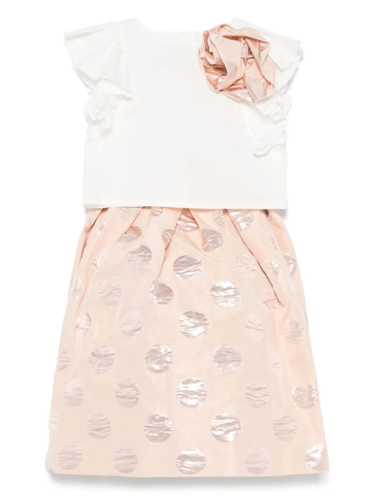 Monnalisa комплект из топа и юбки в горох, нейтральный
Monnalisa комплект из топа и юбки в горох, нейтральный