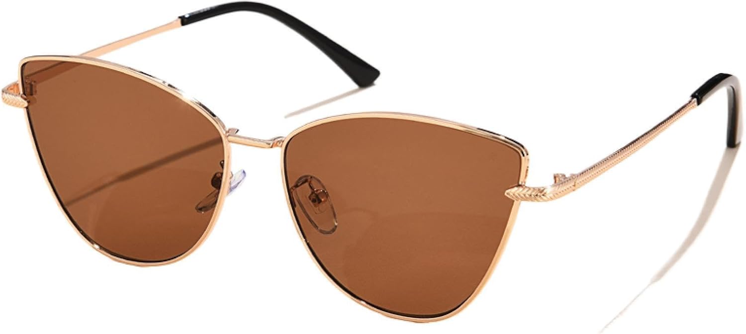 Солнцезащитные очки с защитой от УФ-излучения UV400 | Треугольная металлическая оправа "кошачий глаз" | Для женщин и мужчин, для занятий спортом на открытом воздухе и вождения DSVIGF, Brown
Солнцезащитные очки с защитой от УФ-излучения UV400 | Треугольная металлическая оправа "кошачий глаз" | Для женщин и мужчин, для занятий спортом на открытом воздухе и вождения DSVIGF, Brown