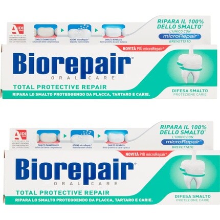 Зубная паста Biorepair Total Protective Repair, 2,5 жидких унции, 75 мл, 2 шт., Vittleitaly
Зубная паста Biorepair Total Protective Repair, 2,5 жидких унции, 75 мл, 2 шт., Vittleitaly
