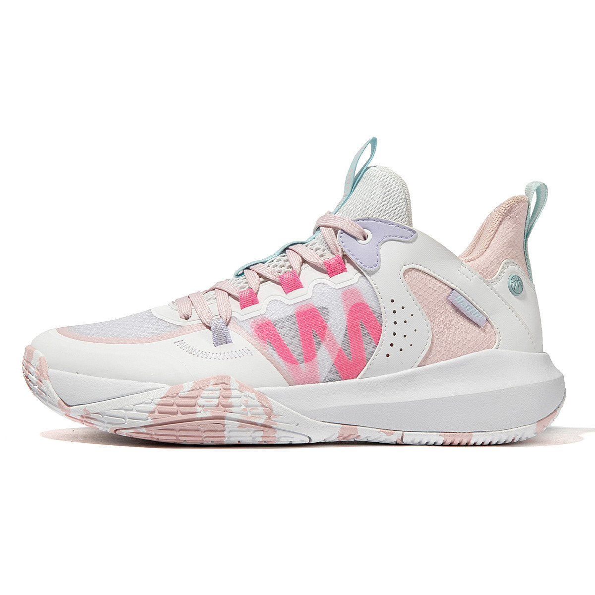 QIAODAN Баскетбольные кроссовки Ice Blade с низким верхом, противоскользящие, износостойкие, мужские, белые, розовые 
QIAODAN Баскетбольные кроссовки Ice Blade с низким верхом, противоскользящие, износостойкие, мужские, белые, розовые