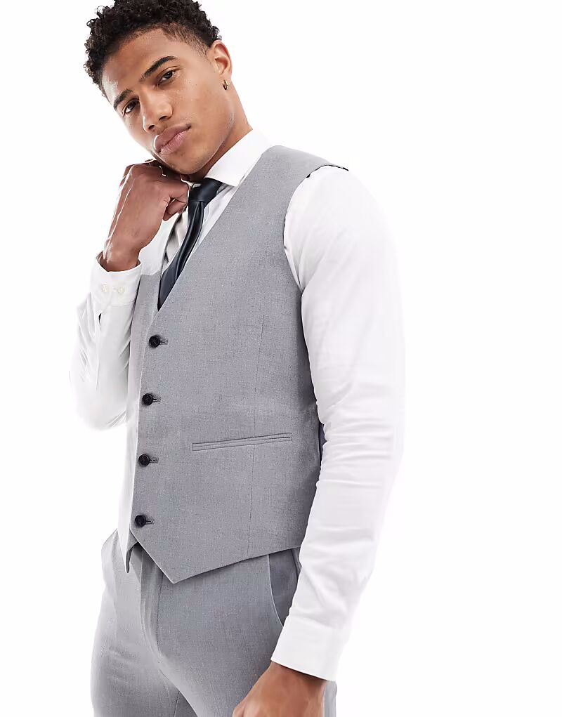 Жилет узкого кроя серого цвета Asos Design
Жилет узкого кроя серого цвета Asos Design